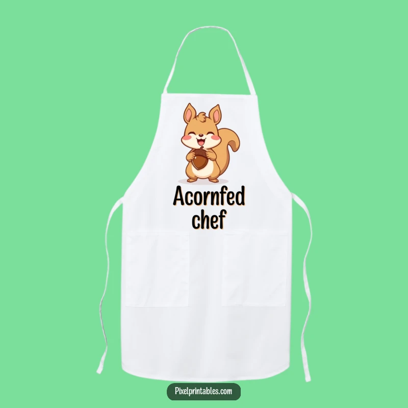 Funny Pixel Squirrel Apron - Celebrate Wins in the Kitchen with Triumphant Acorn Style Gift