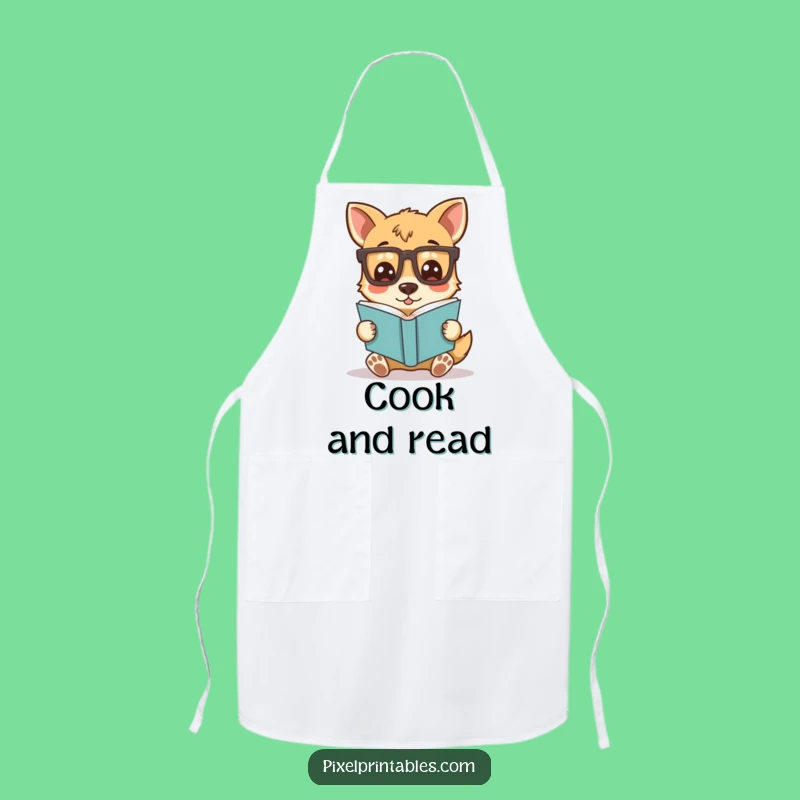 Funny Pixel Dog Apron: Cook with Nerdy Canine Style