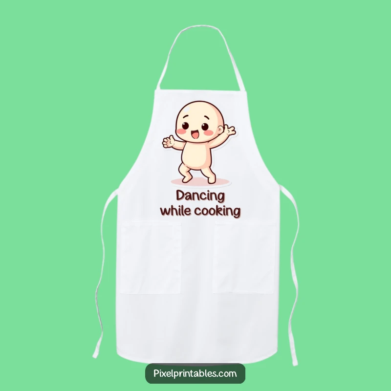 Funny Pixel Dancer Apron: Playful Character's Dance Studio Fun
