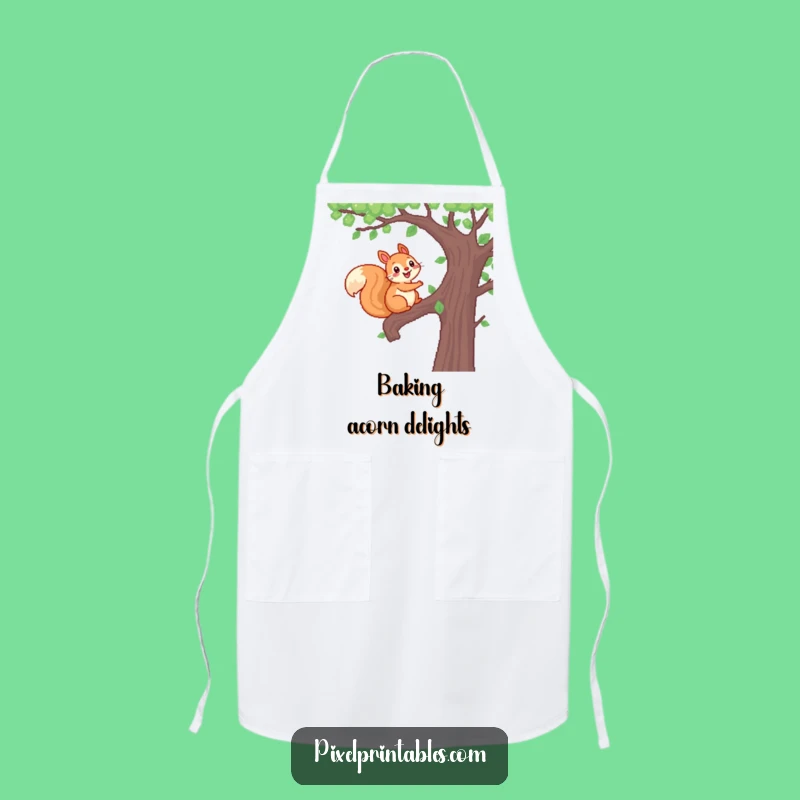 Funny Pixel Squirrel Apron: Woodland Kitchen Climber, Perfect Humorous Gift