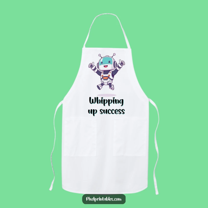 Funny Robot Jumping Apron: Cook with Robotic Enthusiasm
