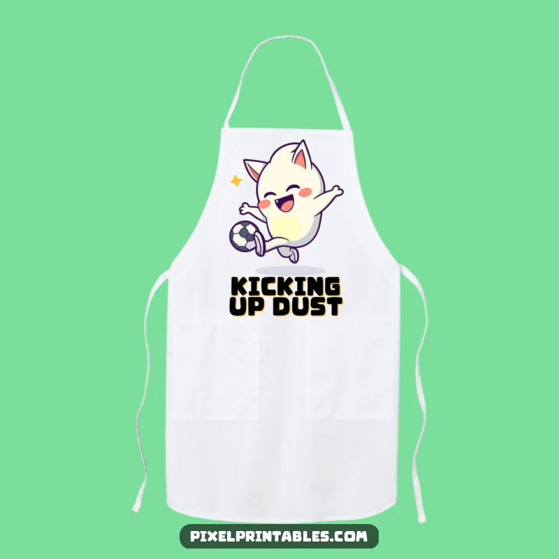 Funny Pixel Kicker Apron: Mischievous Character's Kitchen Pixel Play