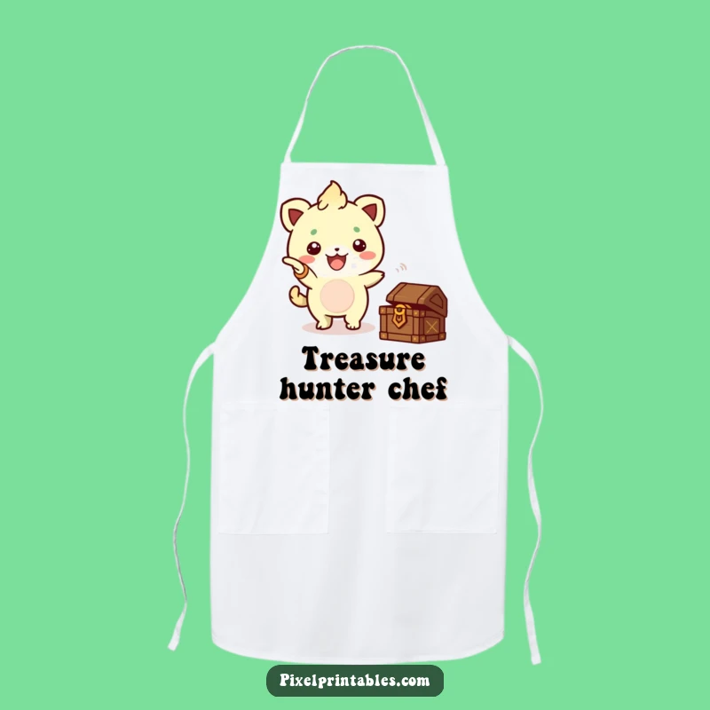 Funny Pixel Treasure Apron - Chef Creature Style, Perfect Kitchen Gift!