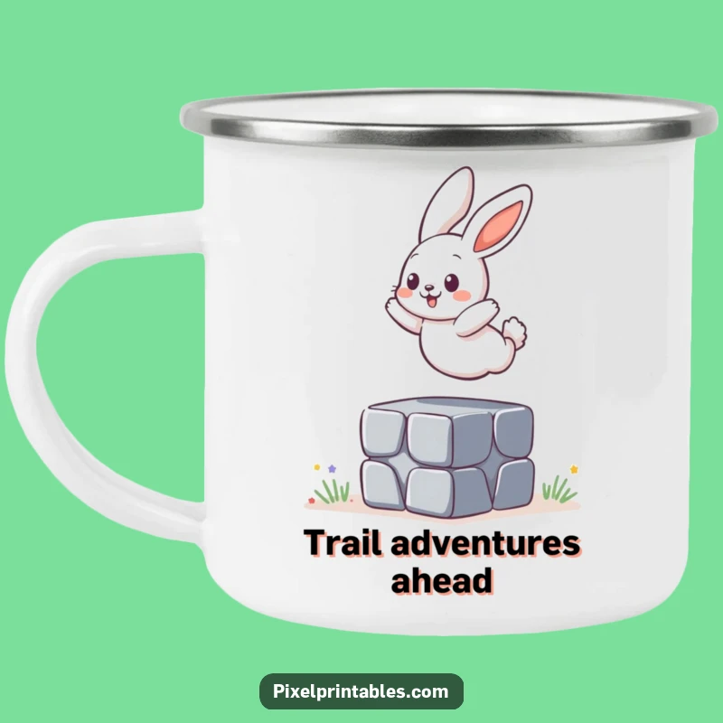 Adventure Leap Funny Bunny Camping Mug, Outdoor Play Funny Gift