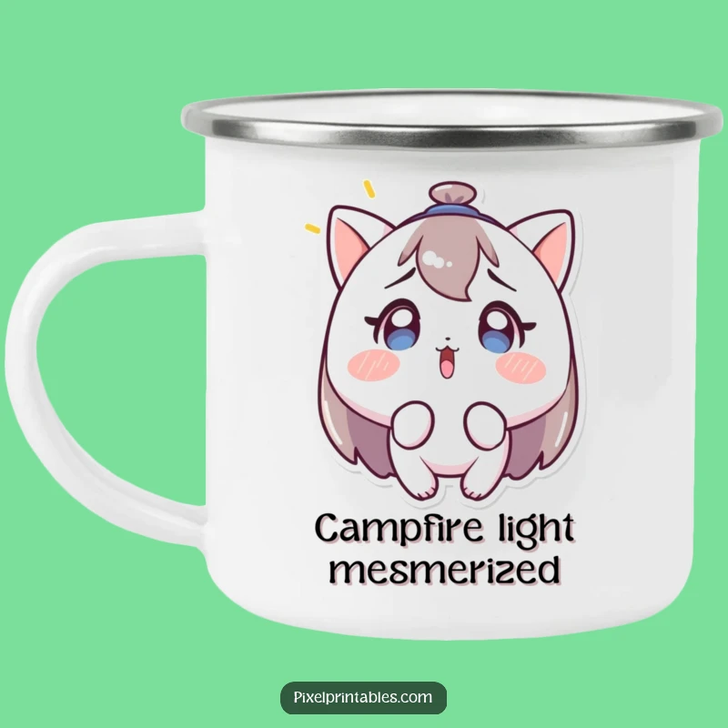 Funny Surprised Character Camping Mug: Your Adventure Companion