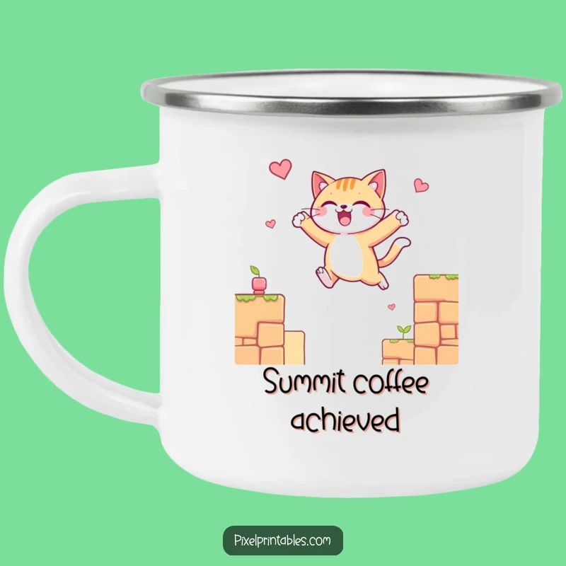 Adventure Funny Cat Platform Camping Mug: Sip & Play, Fun Funny Gift