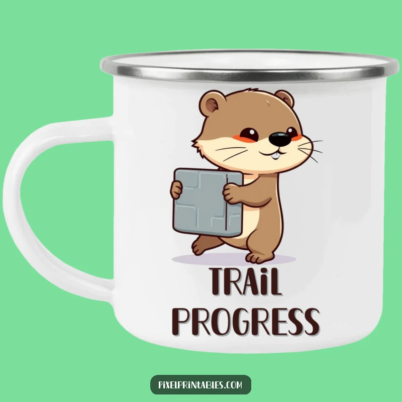 Tough Funny Otter Block Push Camping Mug: Fuel Your Drive, Fun Funny Gift