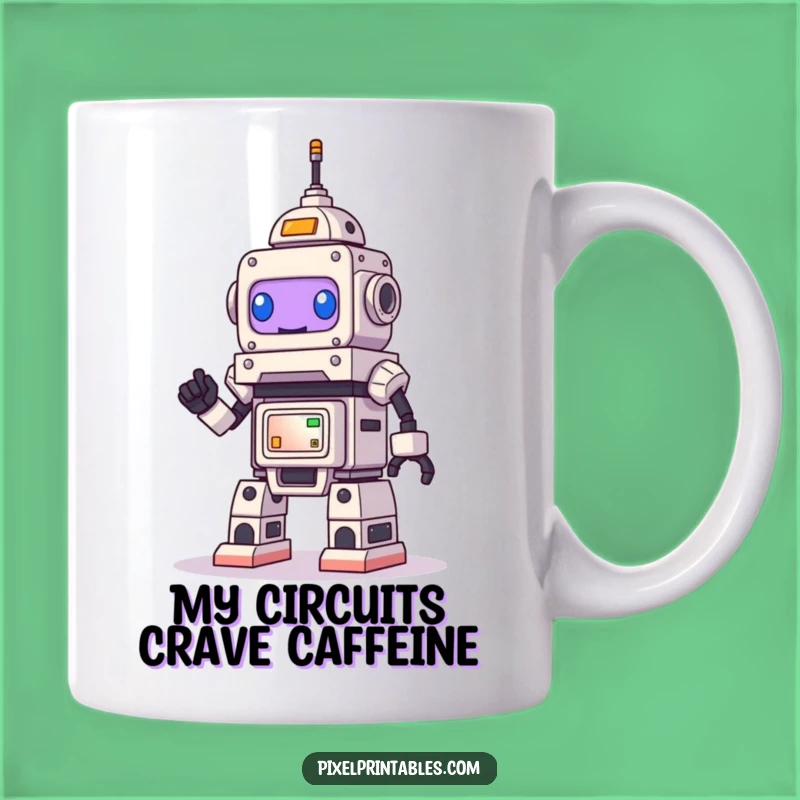 Funny Robot Builder Mug: Pixel Art Creator, Perfect Gift for Geeks!