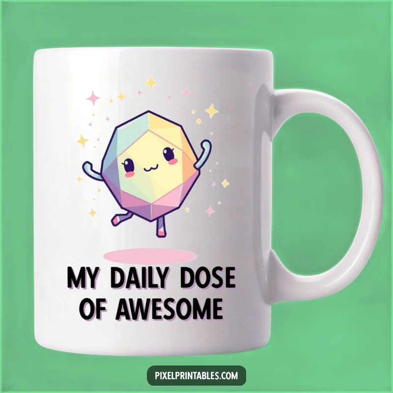 Funny Pixelated Geometric Shape Dancing Mug - Retro Tech Gift