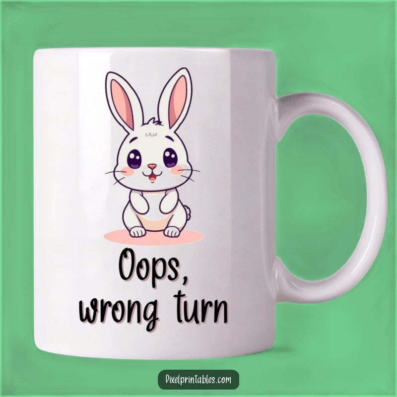 Funny Pixel Rabbit Surprise Mug - A Hilarious Peek into Your Day Gift