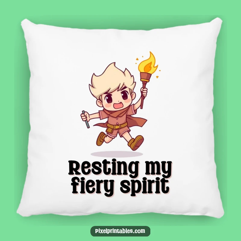 Funny Determination Torch Runner Pillow: Cozy Humor for Your Space