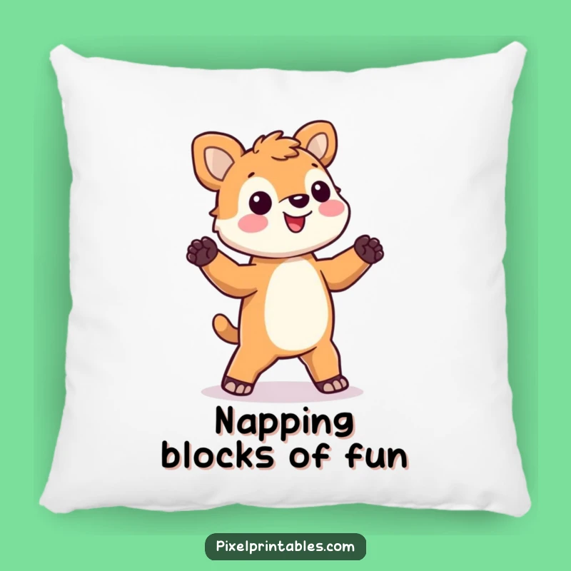 Funny Pixel Animal Pillow: Cuddle up with a silly dancing pixel!
