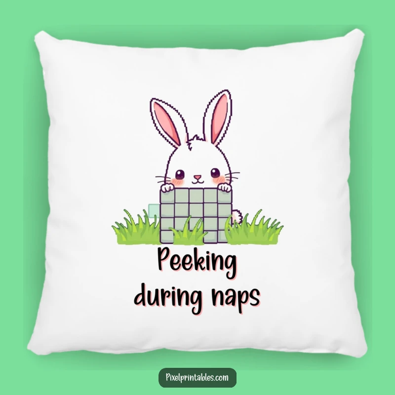 Funny Pixel Rabbit Pillow: Cozy Peek for a Comfy Funny Gift