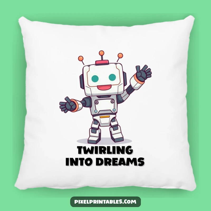 Funny Robot Dance Pillow - Comfy Blocky Character Decor