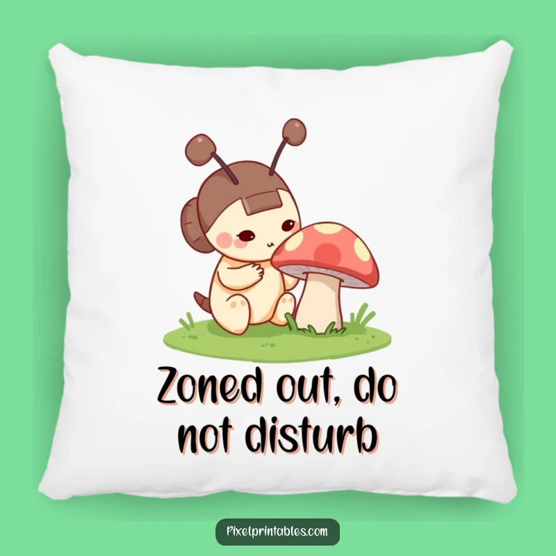Funny Pixel Mushroom Pillow: Cozy Curious Character Retro Gaming Cushion Gift