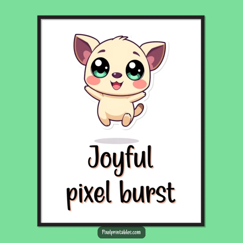 Funny Pixel Creature Art Print - Instant Retro Joy Gift!