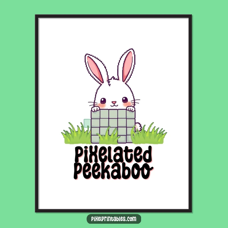 Funny Pixel Rabbit Art: Instant Peek for Whimsical Decor