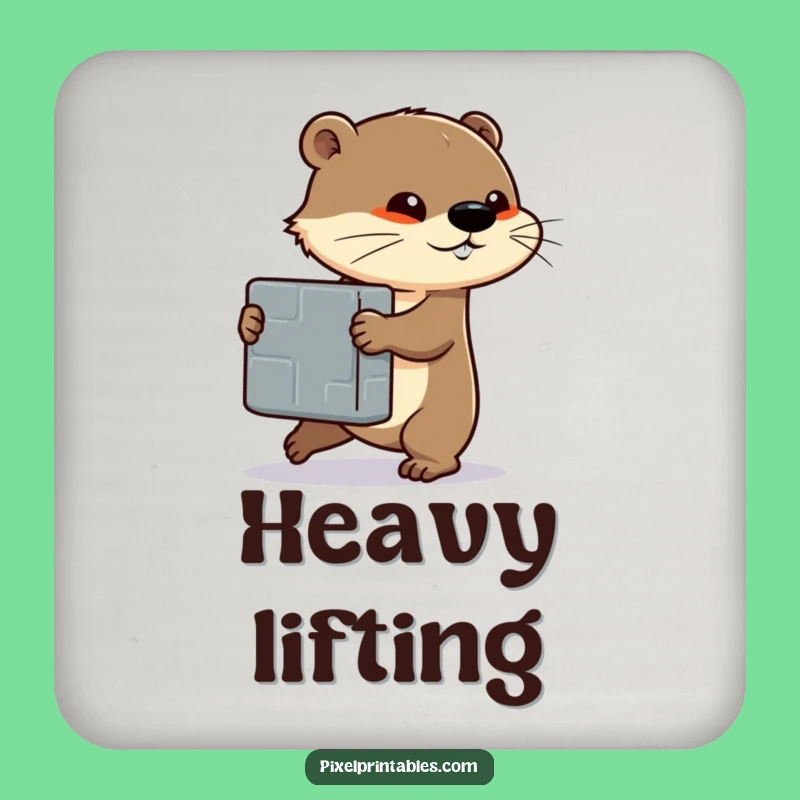 Determined Funny Otter Coasters: Protect Surfaces with Strength, Great Funny Gift