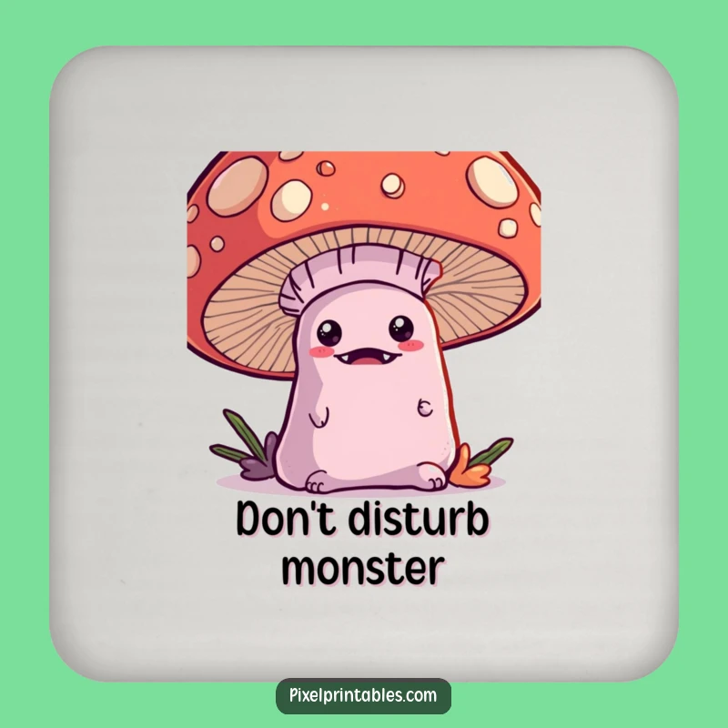 Funny Kawaii Monster Coaster: Protect Surfaces with Cuteness!
