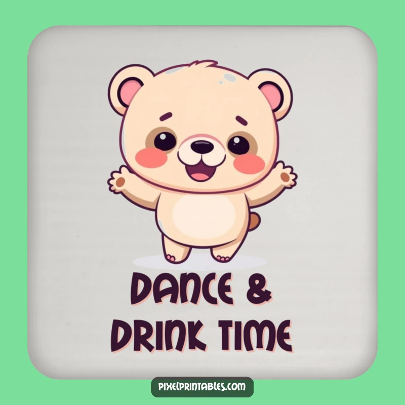 Funny Pixel Bear Coaster: Protect Surfaces with a Silly Groove
