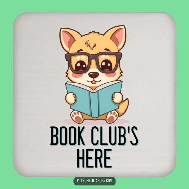 Funny Pixel Dog Coaster: Protect Surfaces with Nerdy Charm