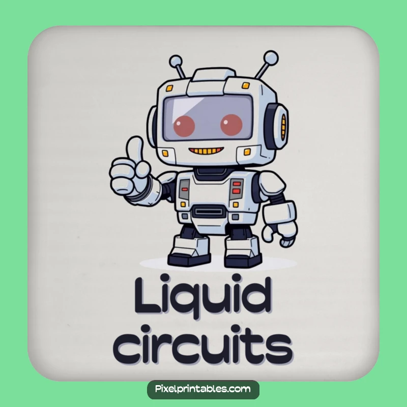 Funny Robot Thumbs Up Coaster - Protect Surfaces Hilariously Gift!