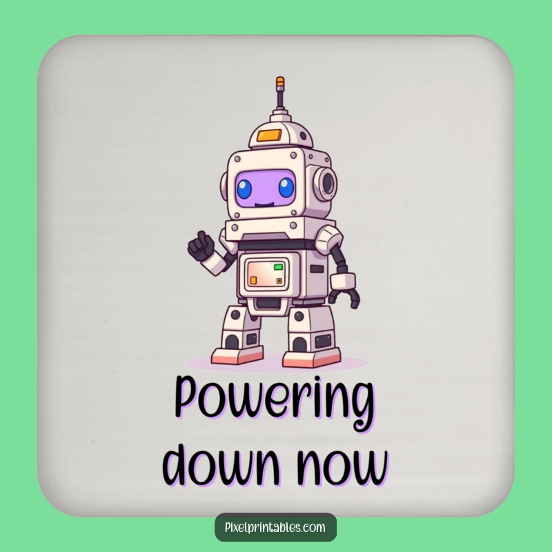 Funny Robot Pixel Art Coaster: Protect Surfaces with Geeky Style!