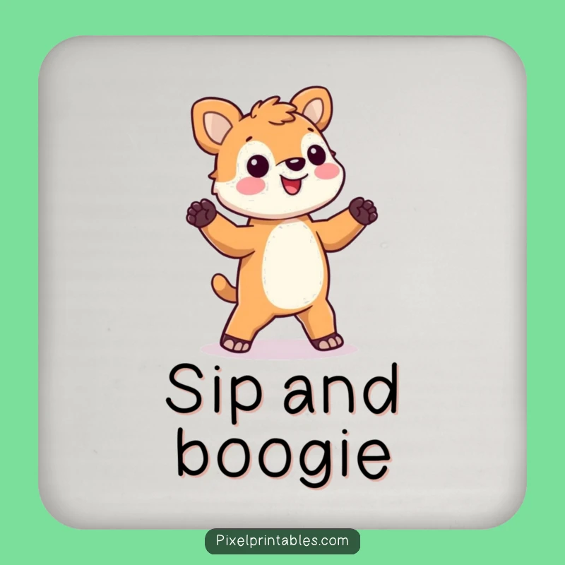 Funny Pixel Animal Coaster: Protect surfaces with a silly dancing pixel!