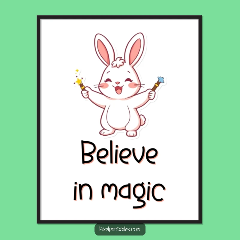 Whimsical Funny Rabbit Magic Poster: Decorate with Wonder, Sweet Funny Gift