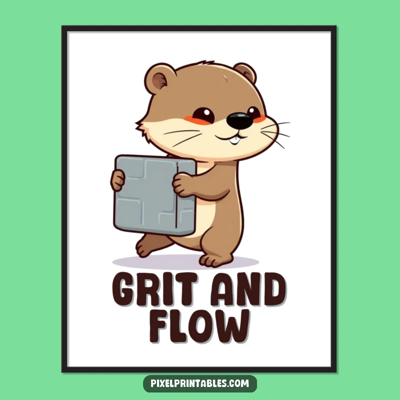 Motivational Funny Otter Block Poster: Inspire Your Space, Awesome Funny Gift