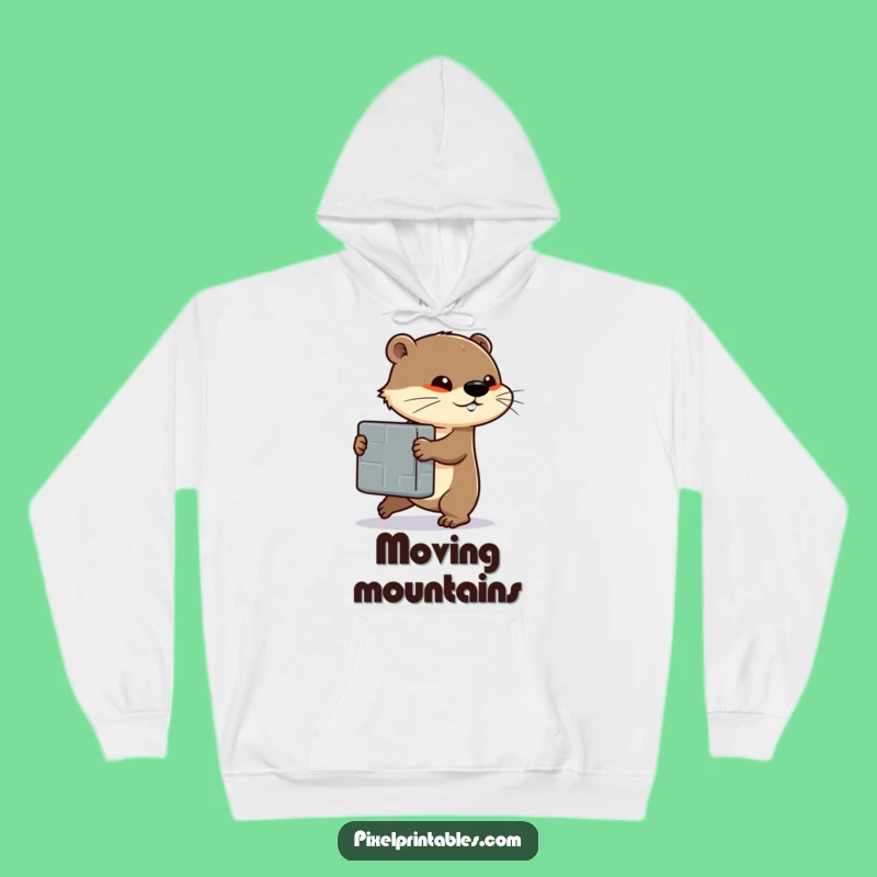Cozy Funny Otter Block Push Hoodie: Warm Motivation, Cool Funny Gift
