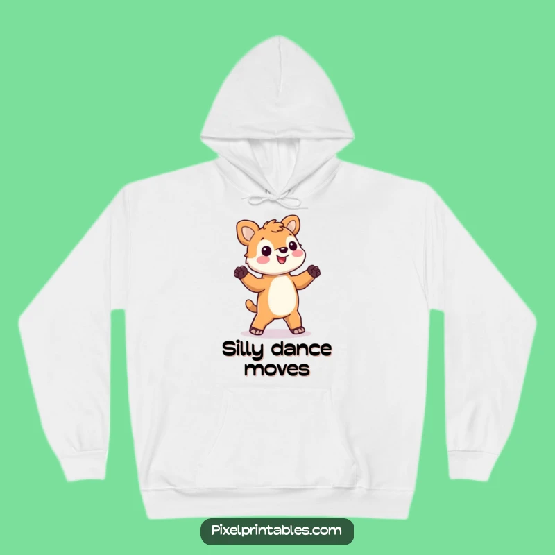 Cozy Funny Pixel Animal Hoodie: Stay warm with a dancing pixel pal!