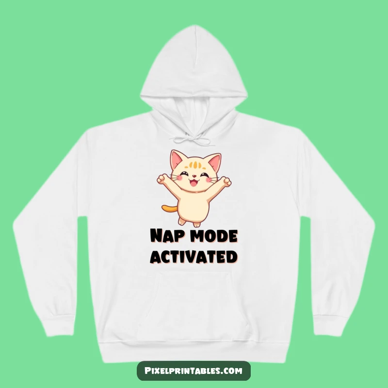 Cozy Funny Pixel Cat Hoodie: Playful Feline Sweatshirt, Great Gift