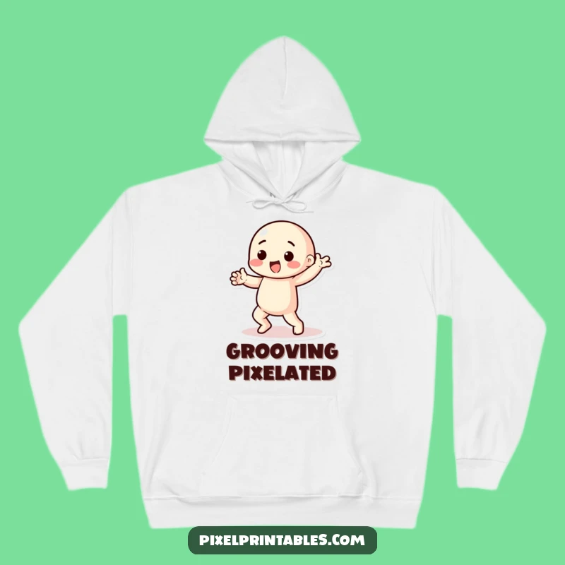 Cozy Funny Pixel Dancer Hoodie: Playful Chunky Limbs Dance Comfort