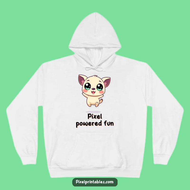 Funny Pixel Creature Hoodie - Cozy & Cheerful Retro Vibes Gift!