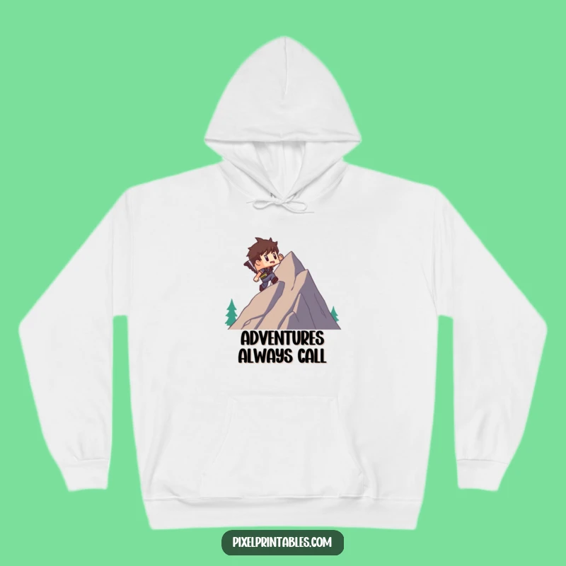 Funny Pixel Mountain Hoodie: Warm Up with this Blocky Adventurer's Funny Gift