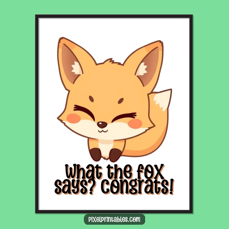 Free Printable Pixel Fox Wall Art Funny Downloadable Decor for Whimsical Spaces