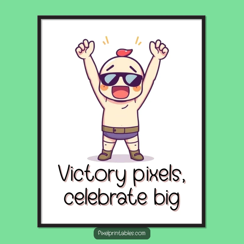 Free Printable Wall Art: Pixel Triumph Art Downloadable Gift