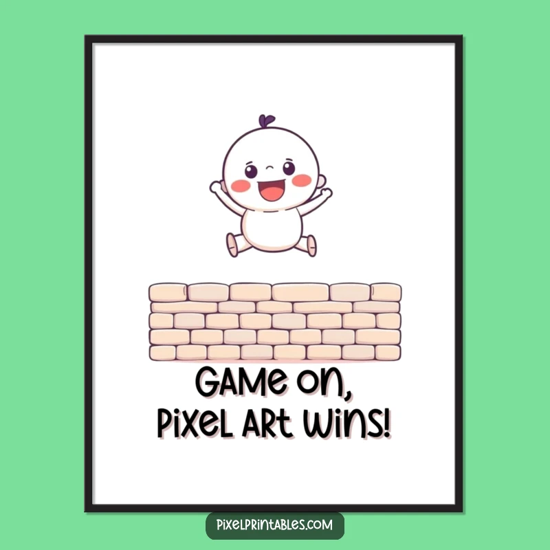Free Printable Pixel Jump Wall Art: Retro Downloadable Decor for Gamers