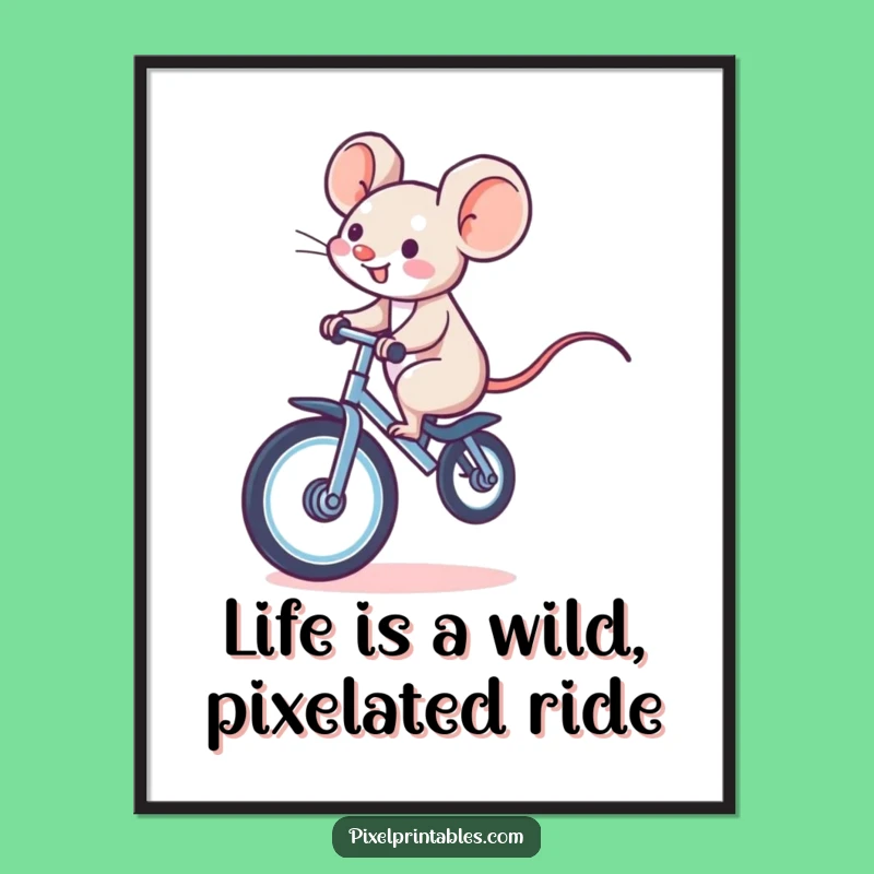 Free Printable Pixel Mouse Wall Art - Funny Downloadable Art