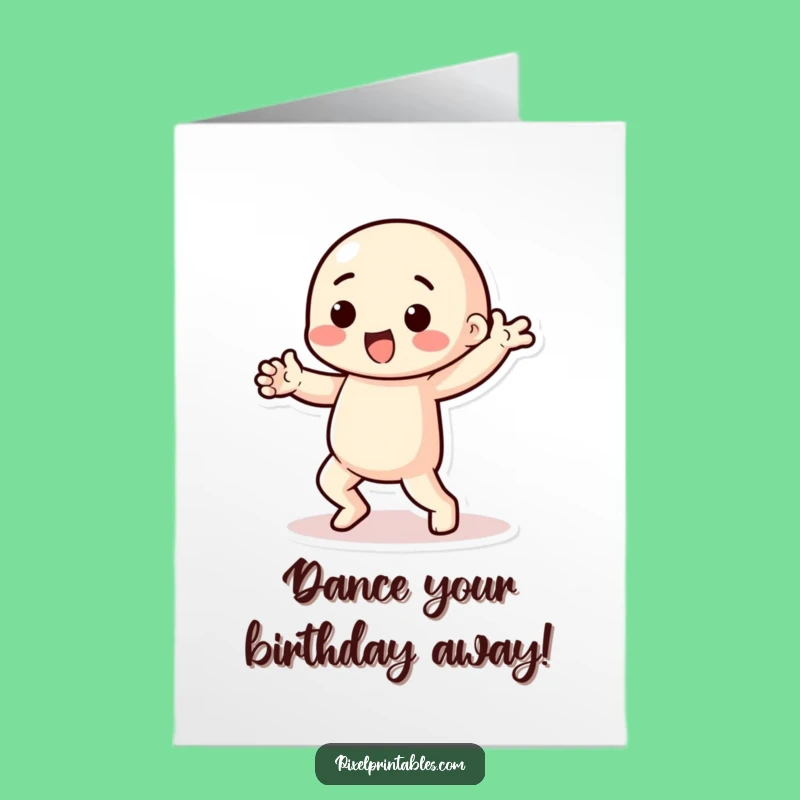 Free Printable Pixel Dance Birthday Card: Funny Chunky Limbs, Downloadable Party Gift!