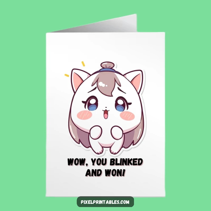 Free Printable Congrats Card: Surprise Blinking Light Downloadable Gift for Wins