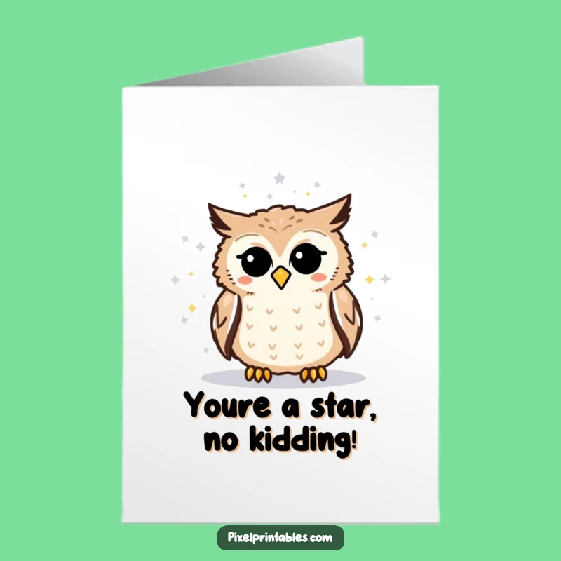 Free Printable Owl Congratulations Card: Pixelated Star Map Success Downloadable Gift