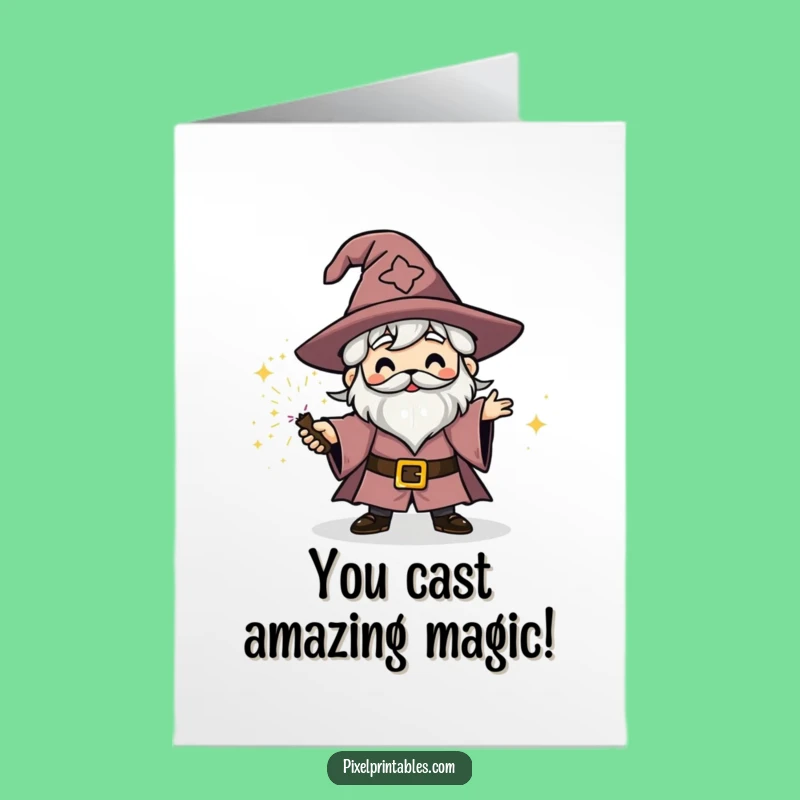 Free Printable Wizard Congrats Card: Funny Magical Achievement! Downloadable Gift
