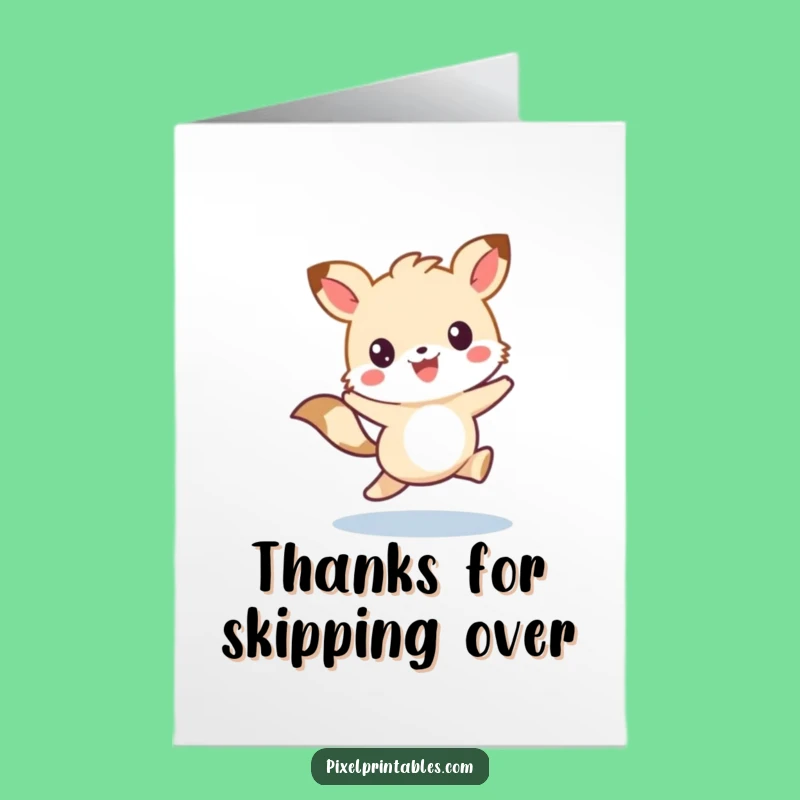 Free Printable Thank You Card: Pixel Animal Skip, Charming DIY Gift