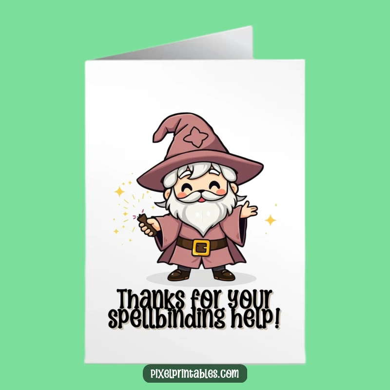Free Printable Wizard Thank You Card: Funny Magical Thanks! Downloadable Gift