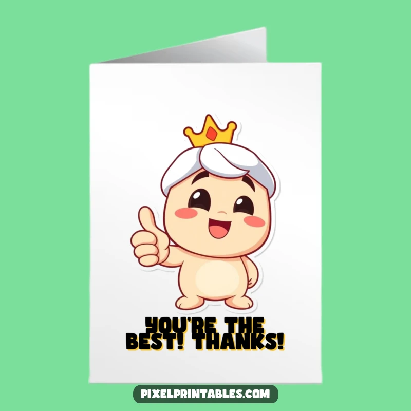 Free Printable Thank You Card: Thumbs Up Character Funny Downloadable for Gratitude