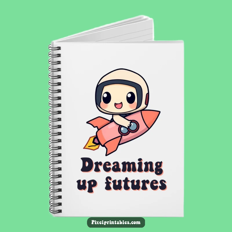 Funny Rocket Rider Notebook: Happy Character's Cosmic Idea Journal Gift