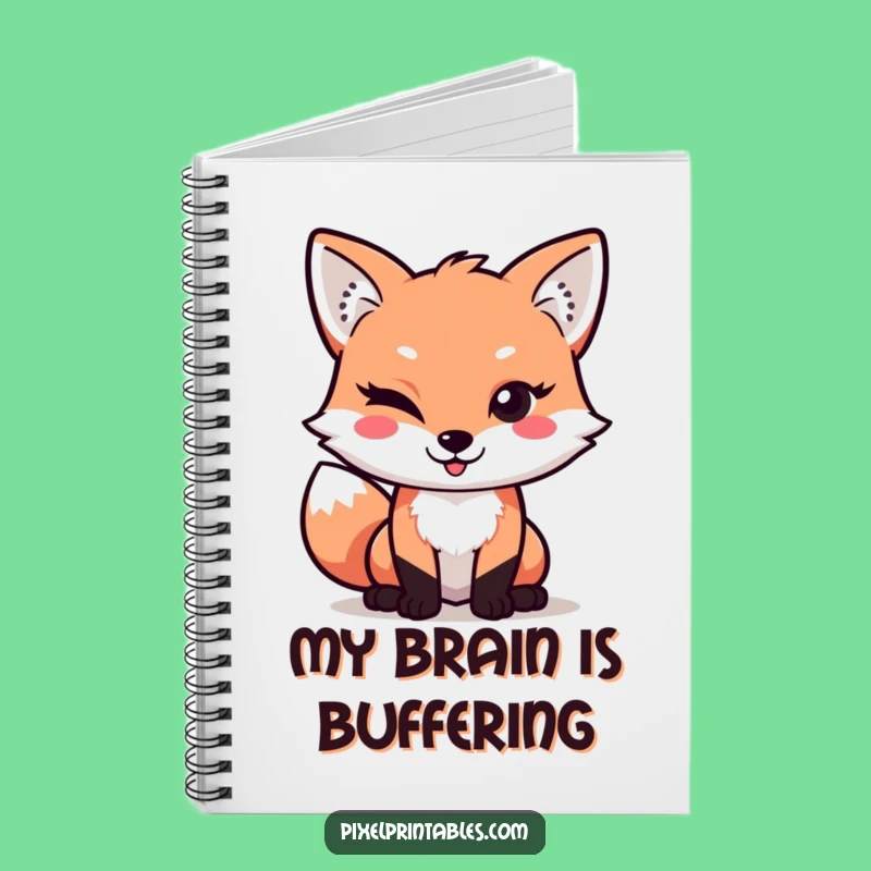Funny Pixel Fox Notebook: Jot Down Ideas with Retro Charm and a Wink