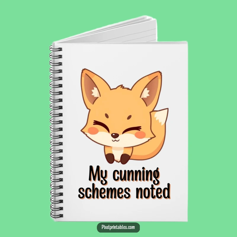 Funny Pixel Fox Notebook: Mischievous Wink Journal, Perfect Gift